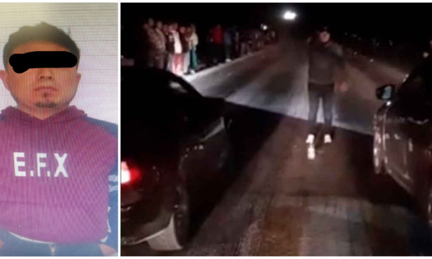 Arrancones clandestinos en Carbajal dejan un detenido y patrulla chocada