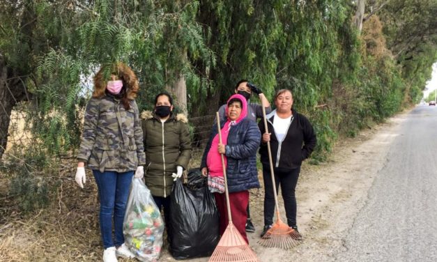 Delegados unen esfuerzos para limpia de caminos, predios y calles
