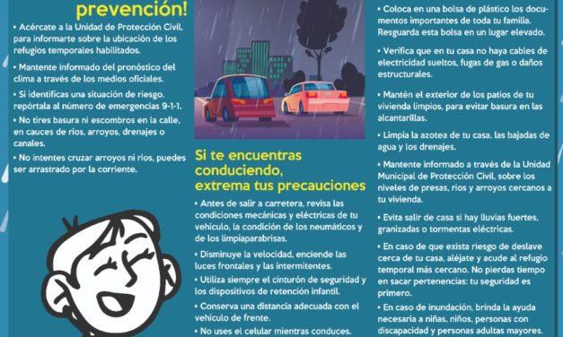 Avanzan acciones y operativos por temporada de lluvias