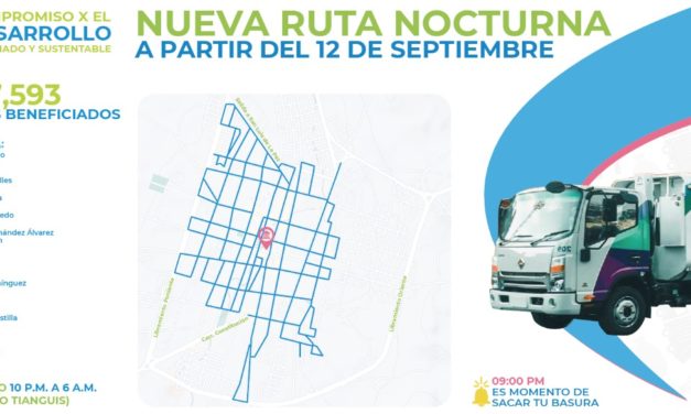 Comienza primera etapa de nuevas rutas nocturnas de recolección de basura
